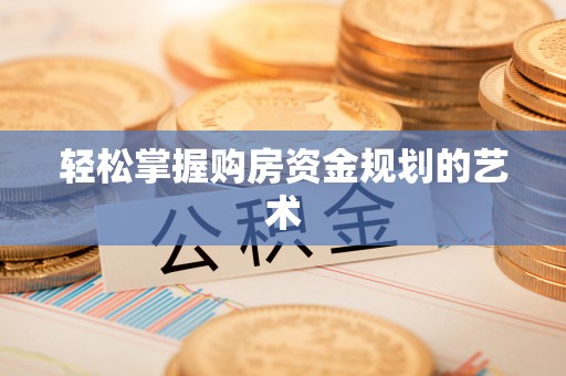 洮南轻松掌握购房资金规划的艺术