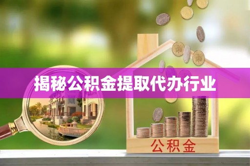 洮南揭秘公积金提取代办行业