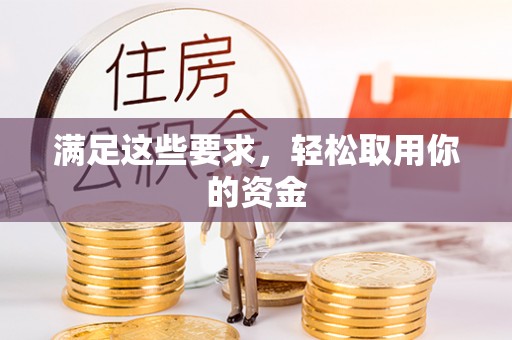 洮南满足这些要求，轻松取用你的资金