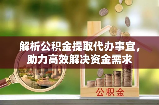 洮南解析公积金提取代办事宜，助力高效解决资金需求