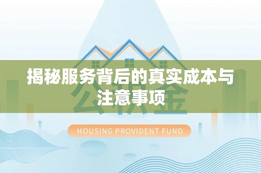 洮南揭秘服务背后的真实成本与注意事项