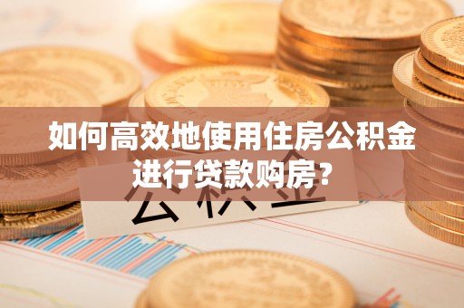 洮南如何高效地使用住房公积金进行贷款购房？